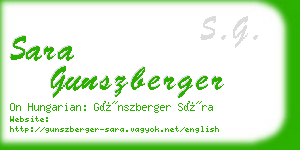 sara gunszberger business card